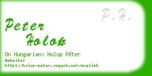 peter holop business card